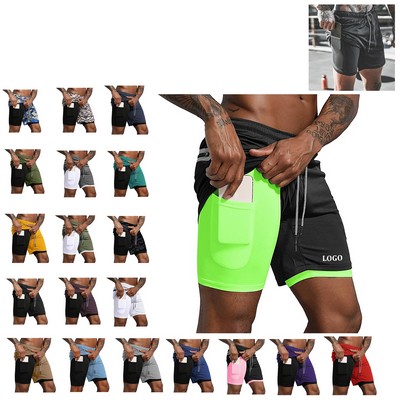 Men's 2 in 1 Workout Running Shorts