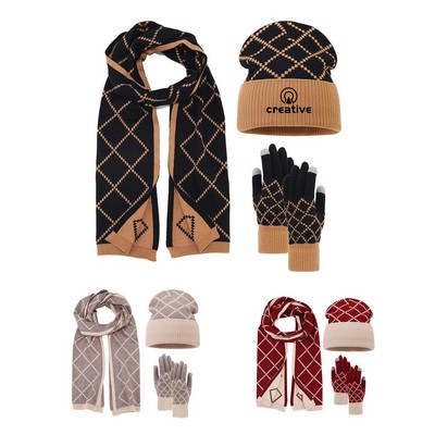 3-Piece Set Knitted Hat Scarf Glove