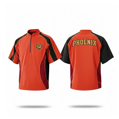 Premium Short Sleeve Quarter Zip Woven Satin Baseball