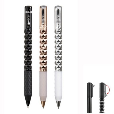 Transformable Geometric Metal Gel Pen w/ Rubber Grip