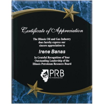 Acrylic Shooting Star Blue Marble Wall Plaque 8" x 10"