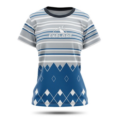 Full-Color Women's Athletic Short Sleeve T Shrit 180GSM