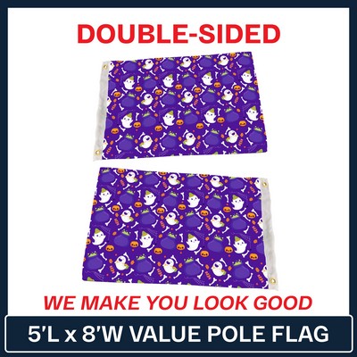 VALUE - 5' x 8' Custom Pole Flag - Double Sided