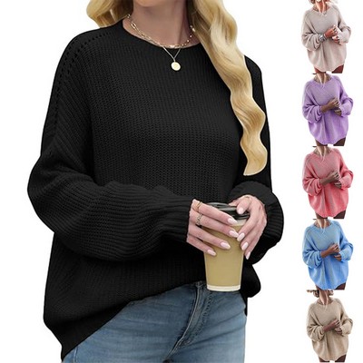 Women Casual Knit Ribbed Pullover Tunic Tops