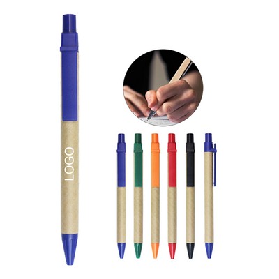 Kraft Paper Tube Retractable Ballpoint Pen