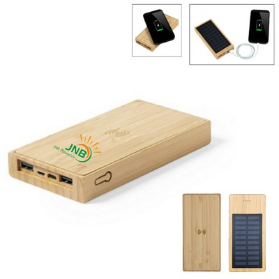 Bamboo 10,000mAh Solar/Wireless Powerbank