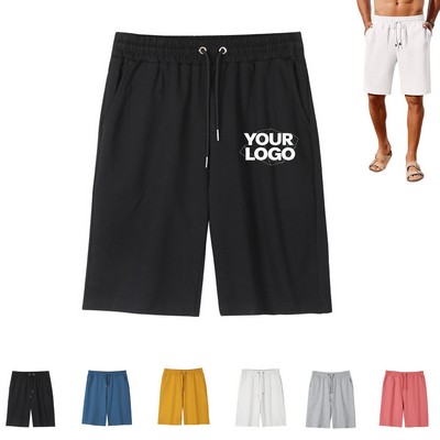 Summer Beach Shorts Elastic Waist Drawstring