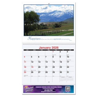 Motivations Monthly Wall Calendar w/Coil Binding (10 5/8"x 18 ¼")