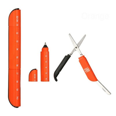 Multifunction Folding Scissors Ballpoint Pen with Knife