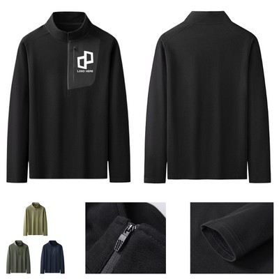 Half Zip Men'S Sports Long-Sleeved Shirt