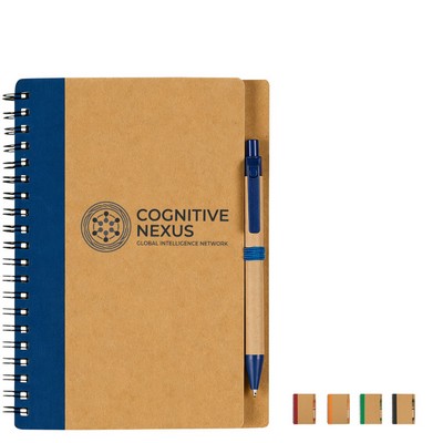 Kraft Paper Spiral Notebook with Pen