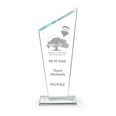 Chisel Slanted Top Shaped Clear Crystal Award (4"x10")