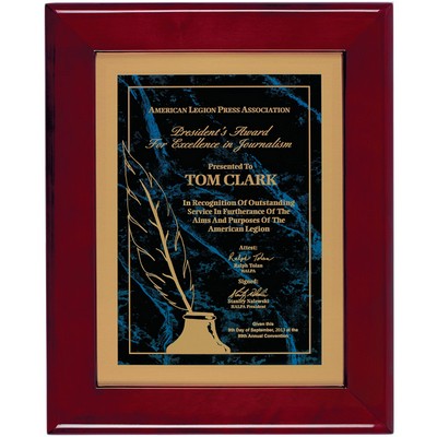 Rosewood Piano Finish Frame Plaque - 12"x15"