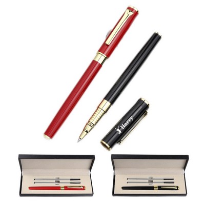 Metal Ballpoint Pen With 2 Extras Replaceable Refills