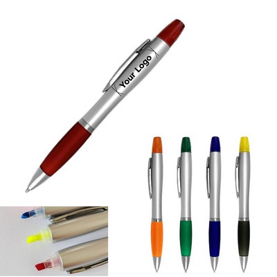 2-in-1 Ballpoint Pen with Highlighter