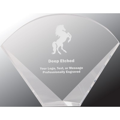 8" x 6" Crystal Facet Fan Award