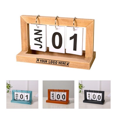 Wooden Desk Flip Calendar