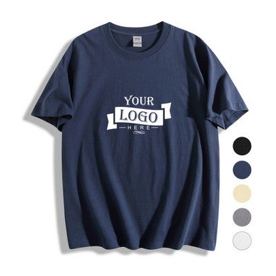 6.3 oz 100% Cotton Men's Round Neck Short Sleeve T-shirt