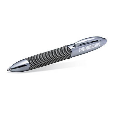 Platinum Series Twist-Action Ballpoint Pen with Checkered Fabric Like Wrapped Barrel