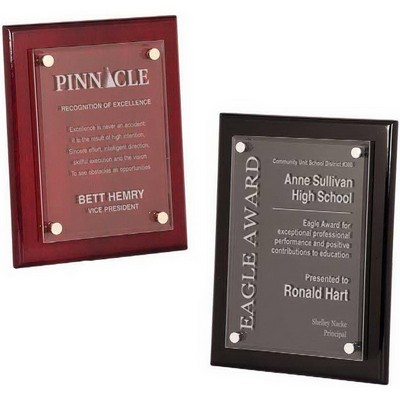 Floating Acrylic Plaque w/Rosewood Piano Finish (10 1/2"x13")