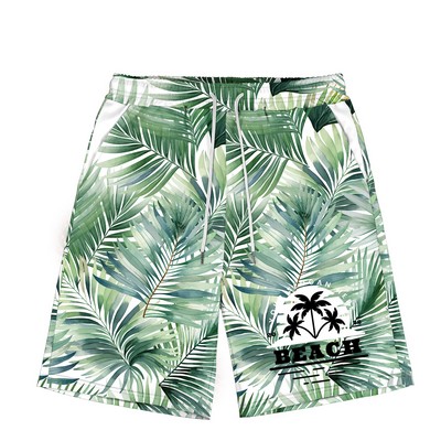 Men's 135 Gsm Dye Sublimation Drawstring Shorts- Stretch Poly