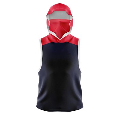 Custom Men's Sleeveless Hoodie With Gaiter - USA MADE