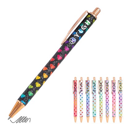 Heart Patten Click Metal Pen