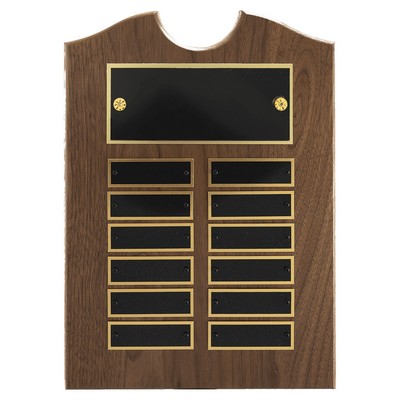 Solid Walnut Perpetual Plaque, 9 x 12", 12 plates