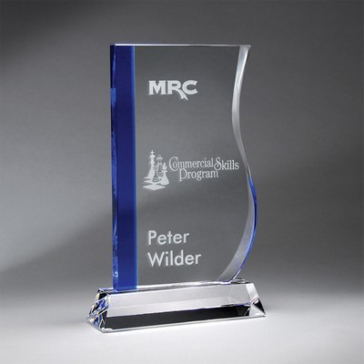 Cobalt and Clear Optic Crystal Ribbon (Large)