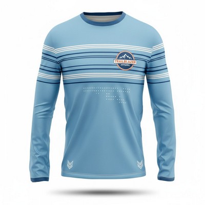 Long Sleeve Sublimated T Shirt Spandex Interlock Unisex