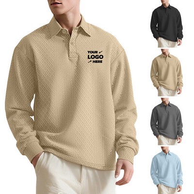 Men's Casual Long-Sleeved Polo Shirts