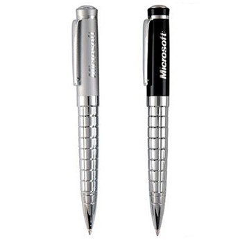 Chrome Barrel w/ Unique Cross Cut Ballpoint Pen