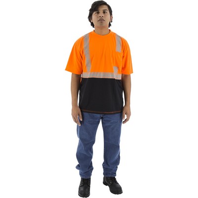 Majestic 75-5216 Hi-Viz Shirt with Reflective Chainsaw Striping, ANSI 2