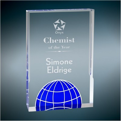 Blue Globe Acrylic Award, 6x8"
