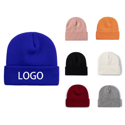 Knitted Cuffed Beanie Cap