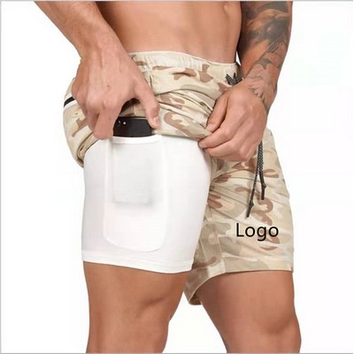 Men's 2" 1 Running Shorts Gym Workout Quick Dry Mens Short Pants with Phone Pocket