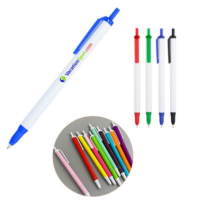 Click Action Plastic Ballpoint Pens