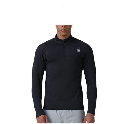 1/4 Men's Half-Zip Athletic Quick-Dry Long Sleeve T-Shirt