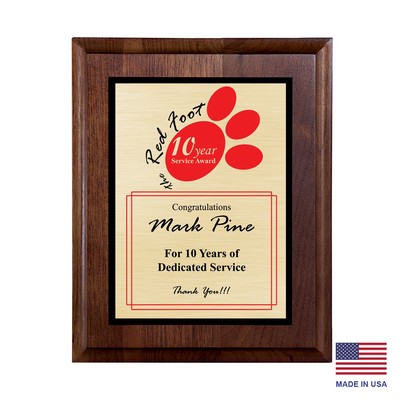 Nantucket Gold-Tone Walnut Plaque 8x10