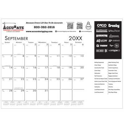 Full-Color Compact Desk Pad Calendar w/Gummed Head (18 1/2"x13")
