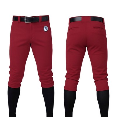 South Korea Silk Men's Crop Length Baseball Pants W/Piping 320 GSM