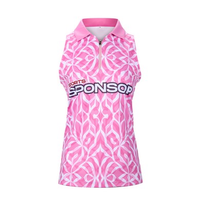 Custom Women's Sleeveless Zip Polo Shirt