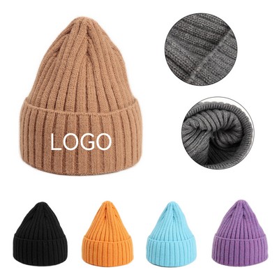 Striped Cuffed Knitted Beanie