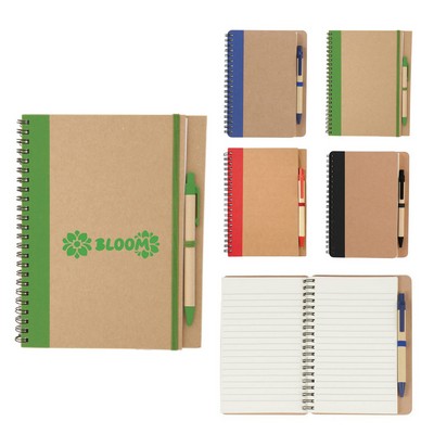 Stylish Eco-Friendly Spiral Journal With Pen