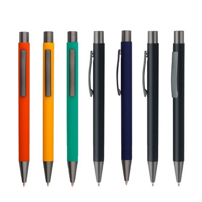 Metal Push Action Customized Laser Engraved Aluminum Barrel Pen