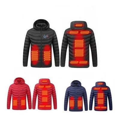USB Heated Hoodie Coat with 9 Heating Zones