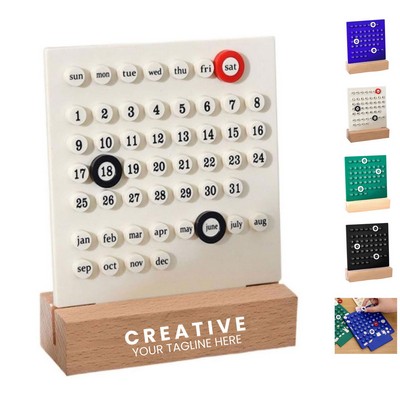 Acrylic Desk Calendar W/Wooden Base