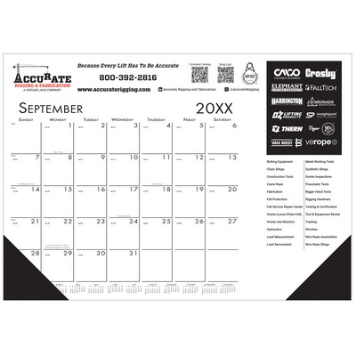 Full-Color Compact Desk Pad Calendar w/Gummed Head & Corners (18 1/2x13")