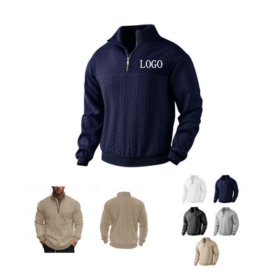 Retro Knit Zip Up Sweater