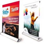 Mini Table Top Retractable Banner Stand w/ Graphic - 12"x16.5" - 2 Sided RUSH